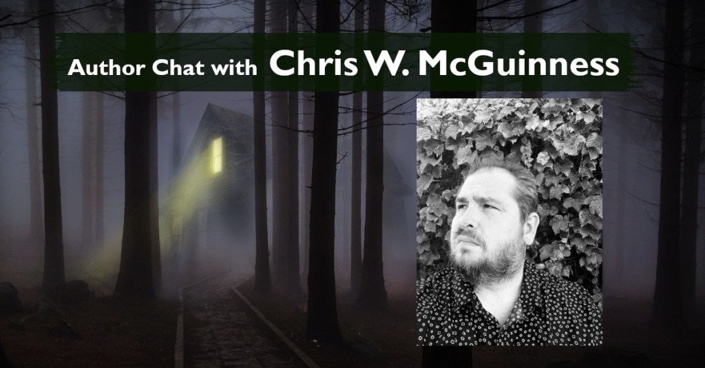 Author photo of Chris W. McGuinness, with a spooky background